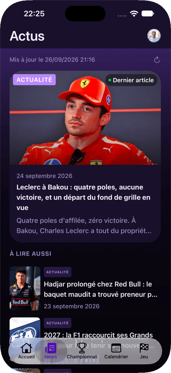 Actualités Formule 1