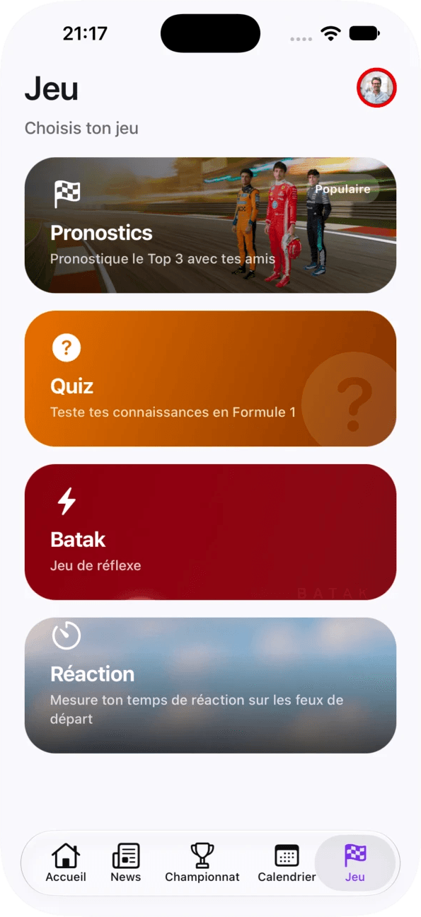 Choix des jeux : pronostics, quiz, Batak, réaction