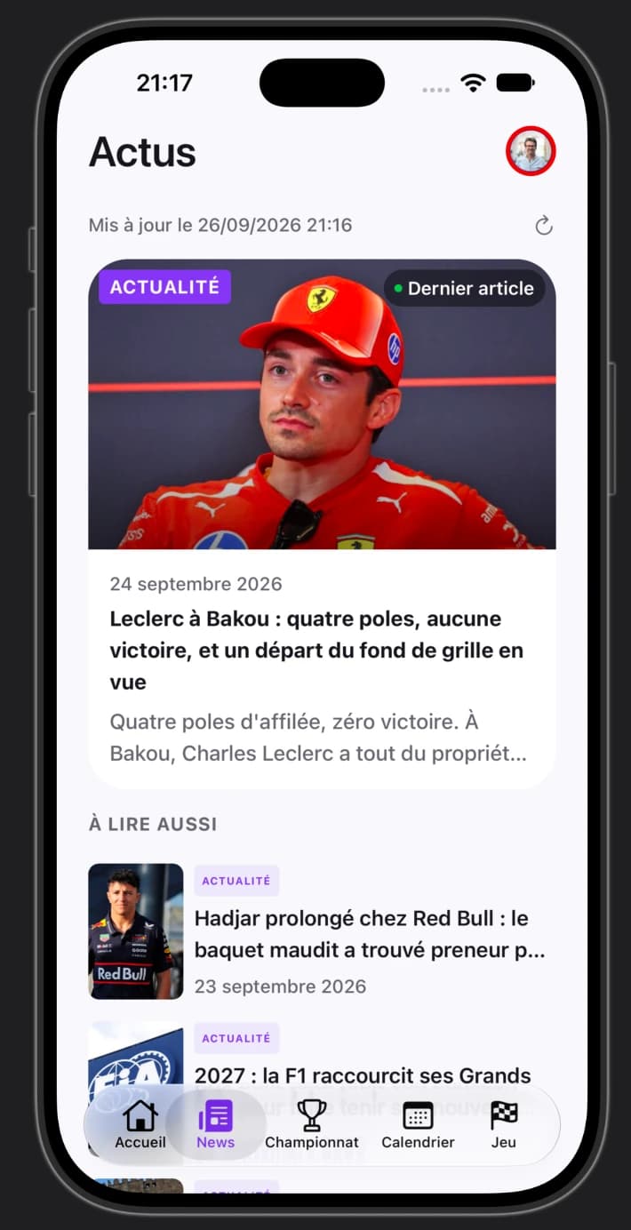Actualités Formule 1